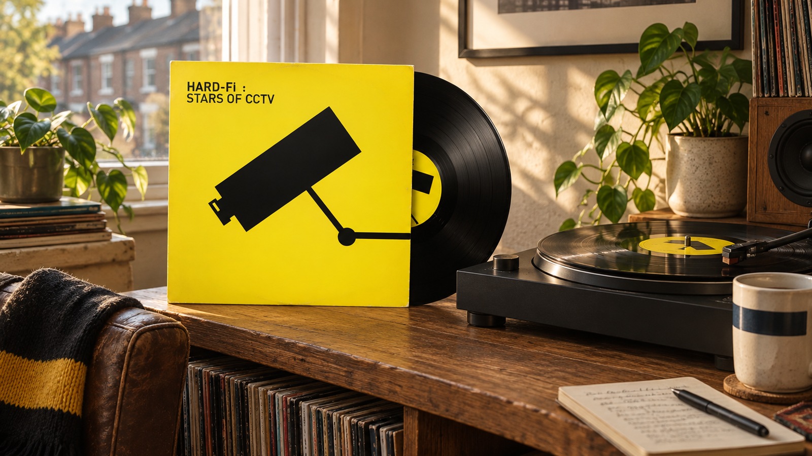 Hard-Fi Stars of CCTV LP vinyl in an illustrative listening scene
