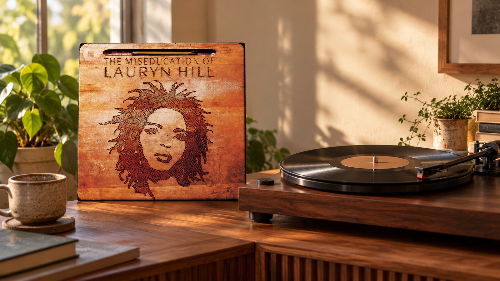 Lauryn Hill The Miseducation of Lauryn Hill 2LP vinyl in an illustrative listening scene