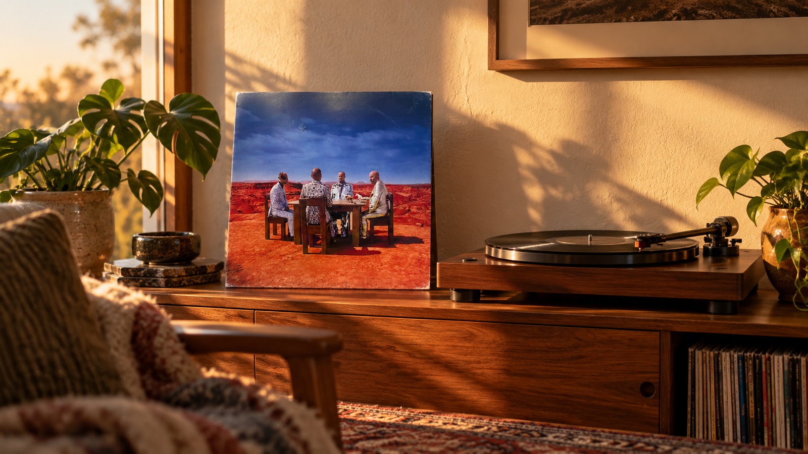 Muse Black Holes and Revelations LP vinyl in an illustrative listening scene