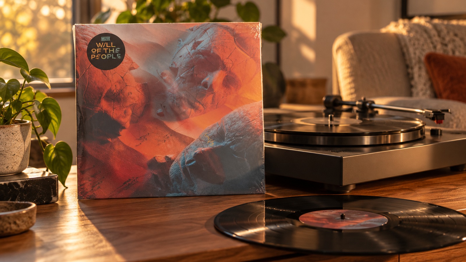 Muse Will of the People LP vinyl in an illustrative listening scene