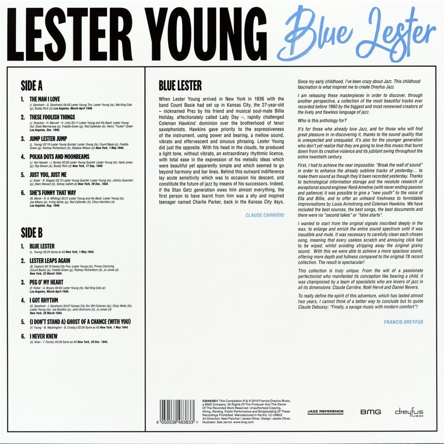 Lester Young - Blue Lester album cover