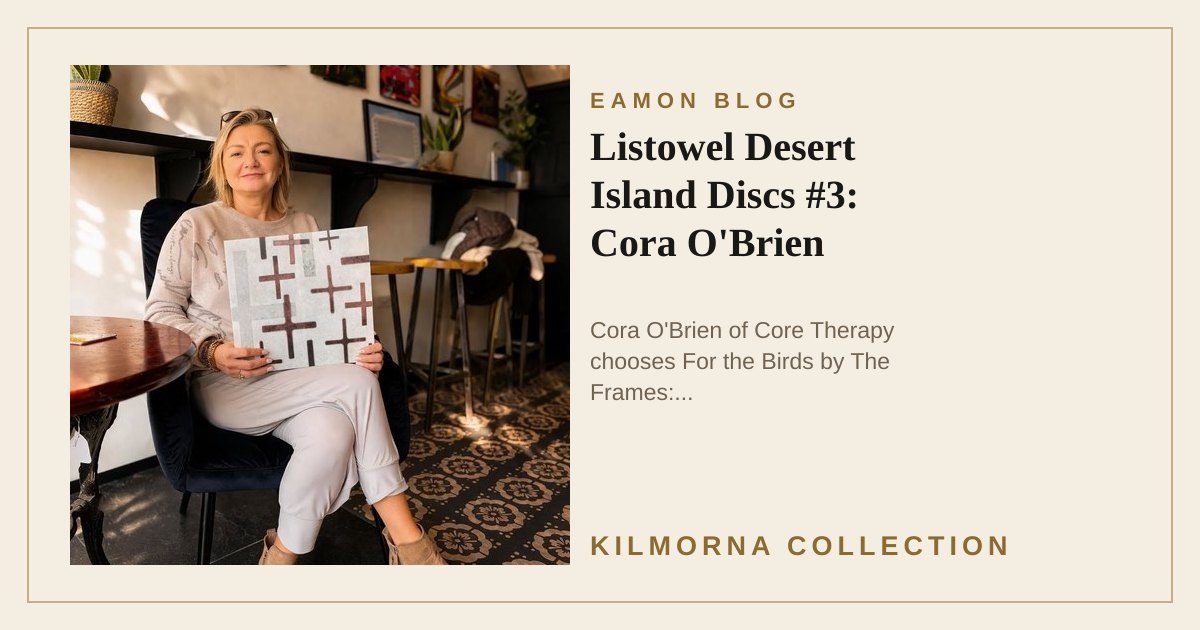Cora O'Brien holding For the Birds by The Frames at The Kilmorna Collection
