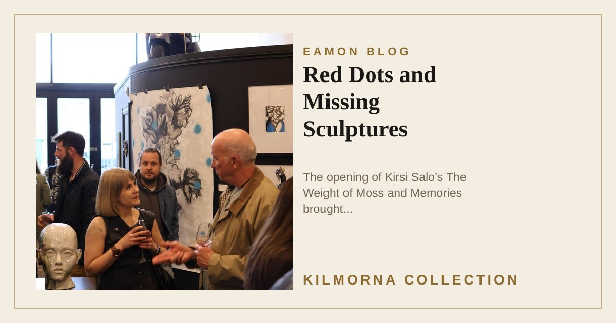 Visitors at The Kilmorna Collection during the opening of Kirsi Salo’s The Weight of Moss and Memories exhibition