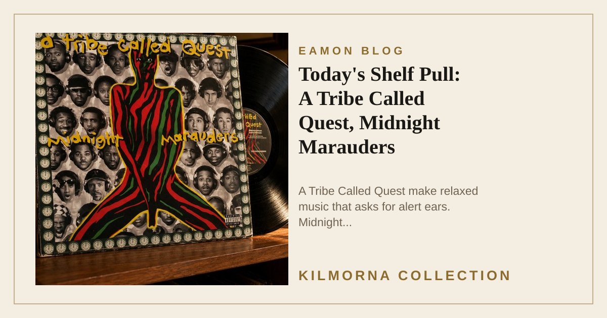 A Tribe Called Quest Midnight Marauders LP vinyl in an illustrative listening scene