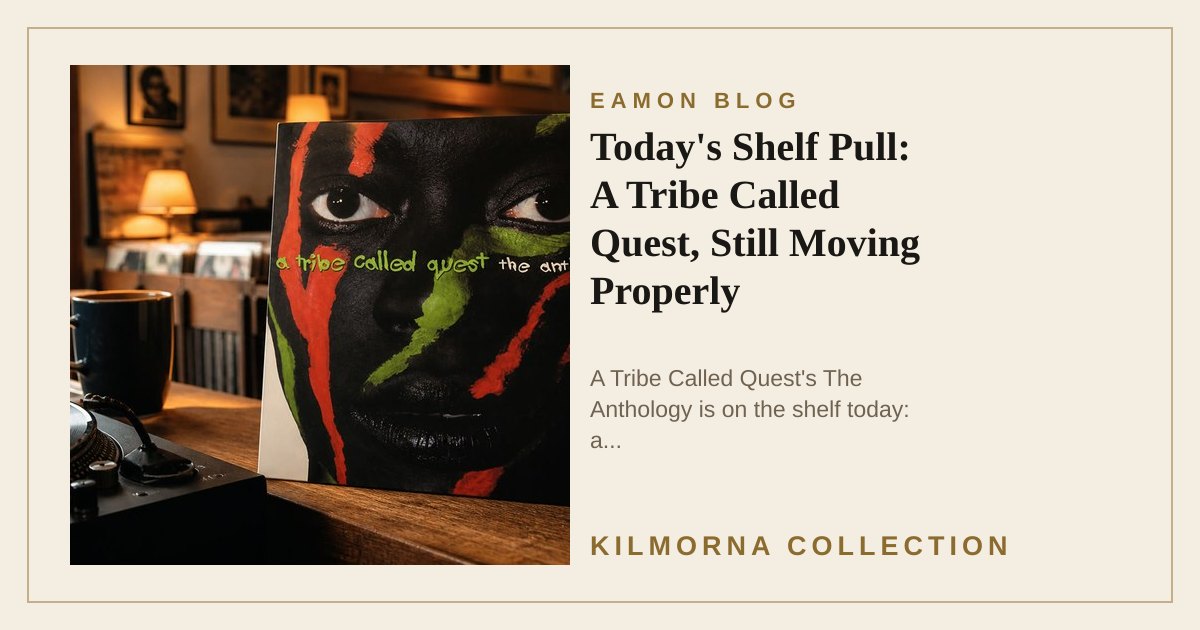 A Tribe Called Quest The Anthology vinyl record staged in a warm independent record shop listening corner
