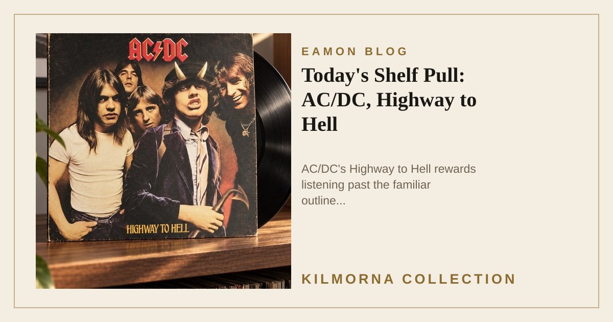 AC/DC Highway to Hell LP vinyl in an illustrative listening scene