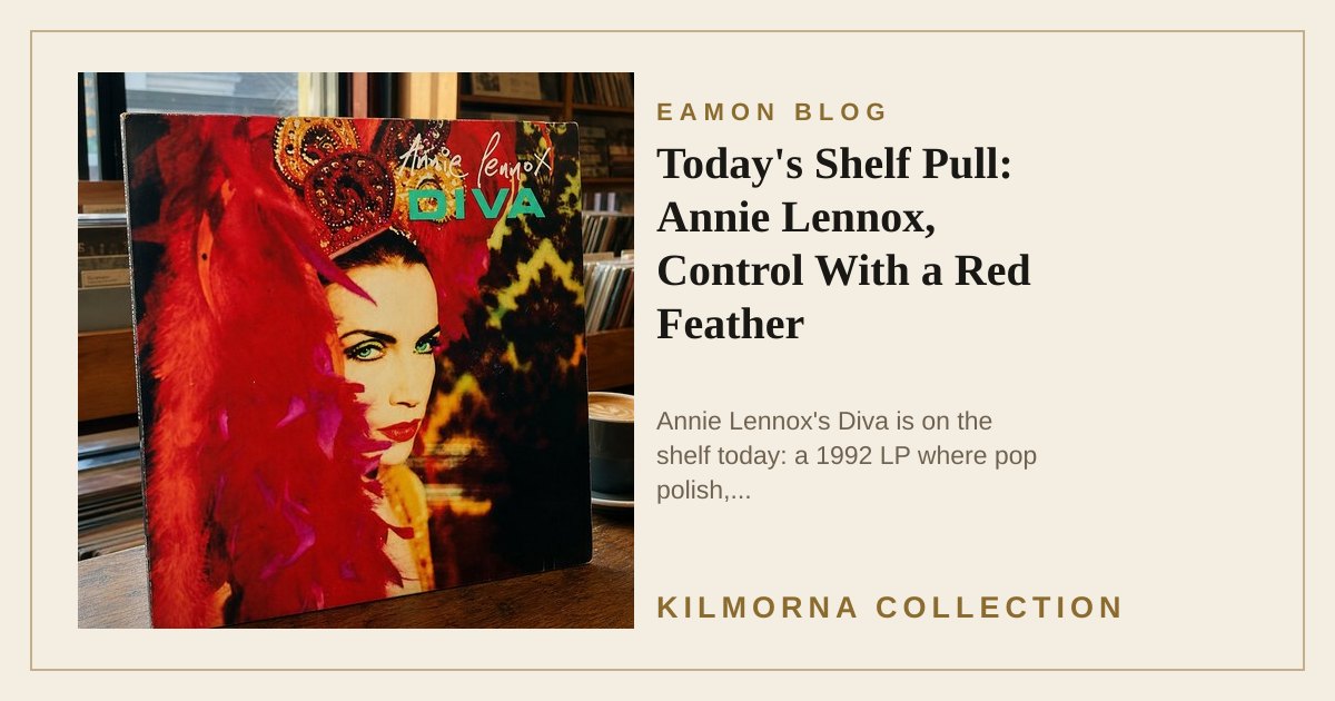 Annie Lennox Diva vinyl record staged on the Kilmorna record shop counter
