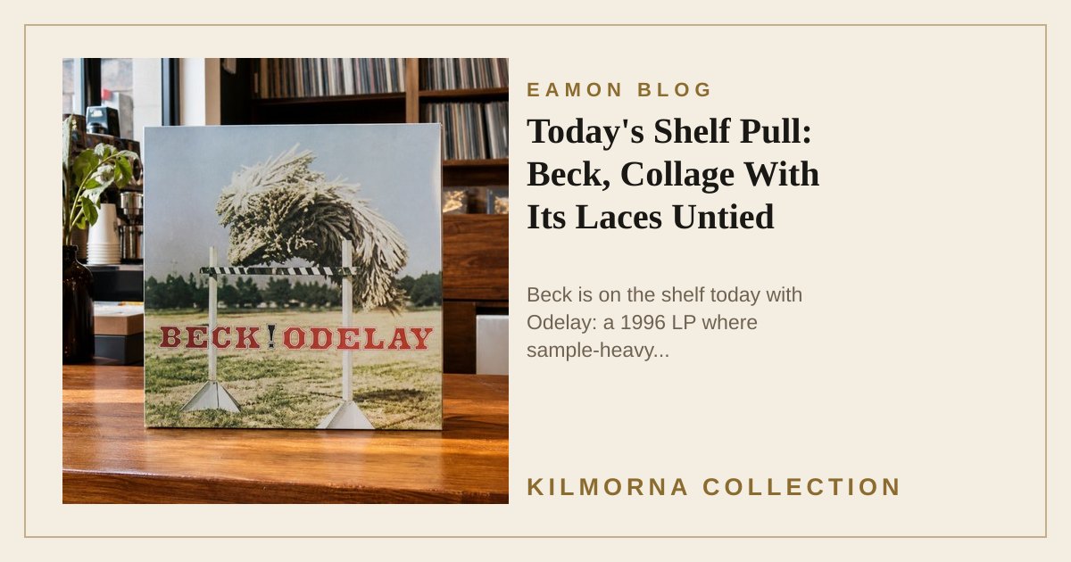 Beck Odelay vinyl record staged on the Kilmorna record shop counter