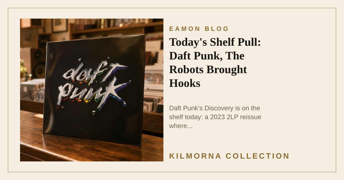 Daft Punk Discovery vinyl record staged on the Kilmorna record shop counter