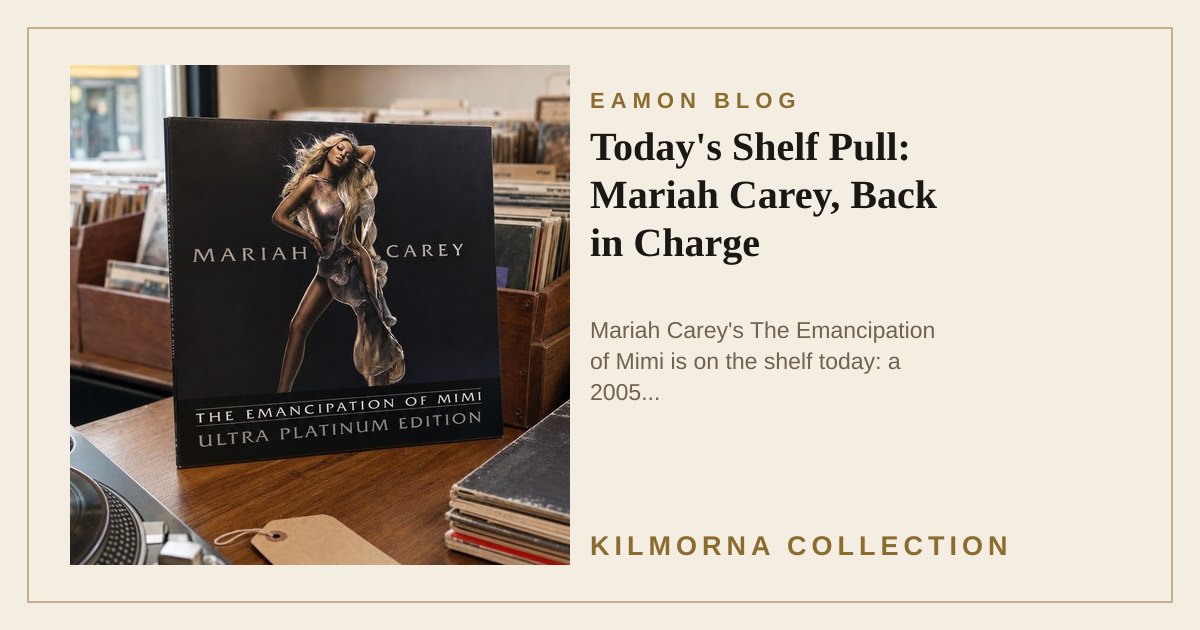 Mariah Carey The Emancipation of Mimi vinyl record staged on the Kilmorna record shop counter