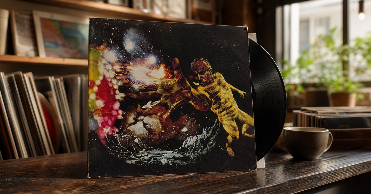 Santana III vinyl record staged on the Kilmorna record shop counter